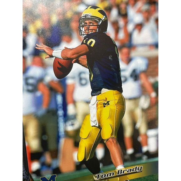 Official Tom Brady #10 University of Michigan NCAA Football Photograph Plaque - Picture 4 of 5